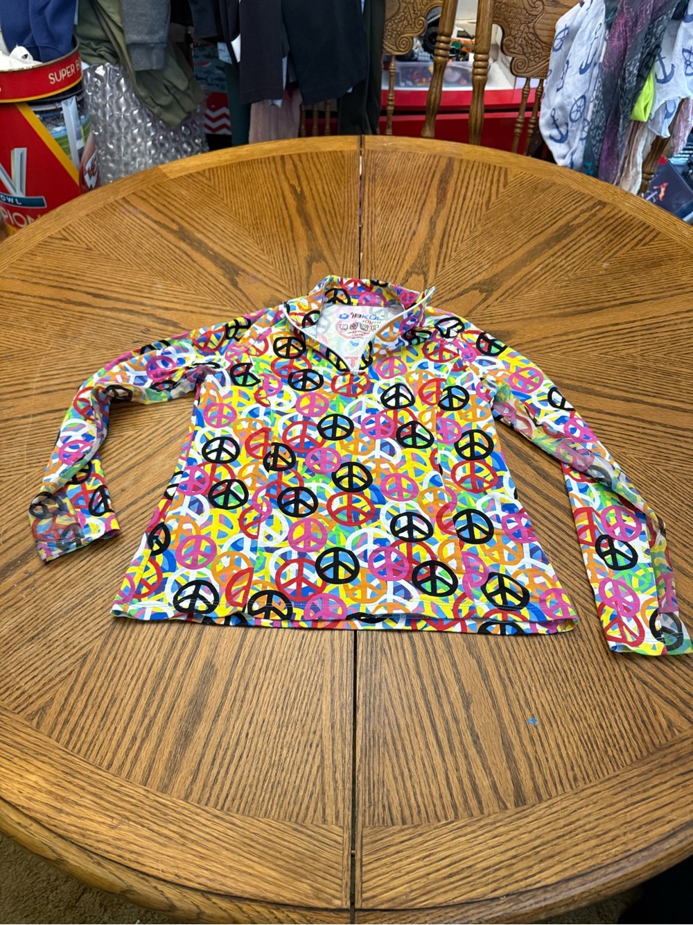 IBKUL Multicolor Peace Sign Long Sleeve Kids Top